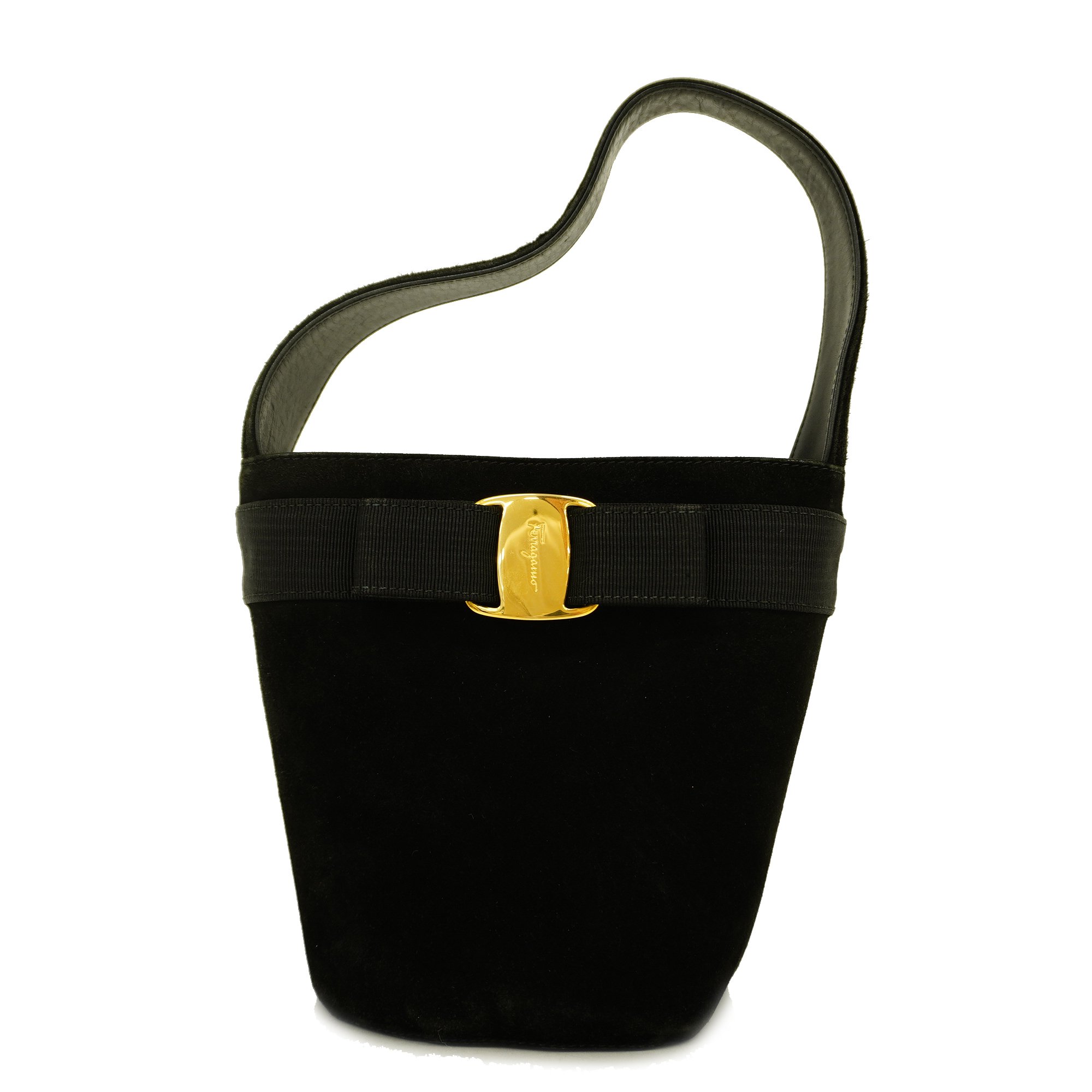 Salvatore Ferragamoauth Vara Women's Suede Handbag Black